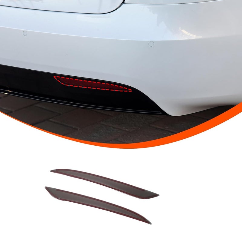 Qiosreui Rear Fog Light Cover Compatible with Tesla Model S 2017-2025 Accessories Auto Smoked Tail Foglight Shell Shade Guard Trim Rear Bumper Fog Lamp Decorative Cover Protector ABS - Image 1